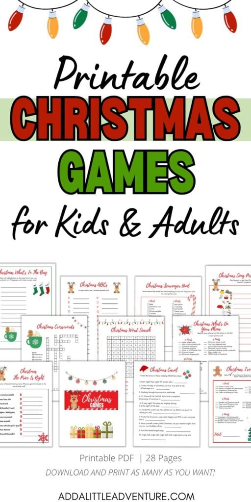 Printable Christmas Games for Kids & Adults