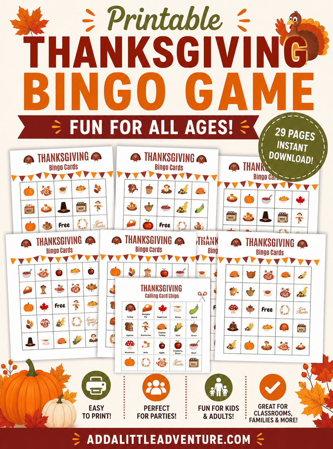 Printable Thanksgiving Bingo Game