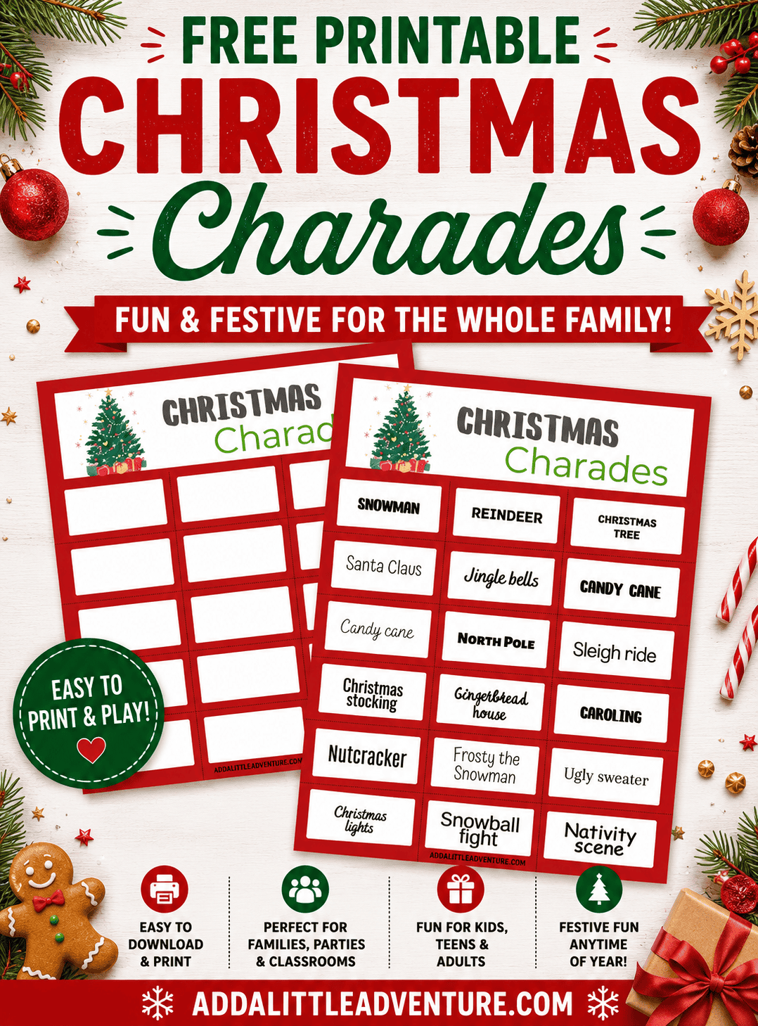 Free Printable Christmas Charades