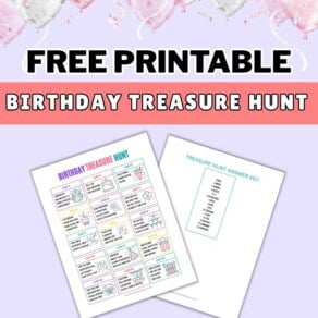 Free Printable Birthday Treasure Hunt