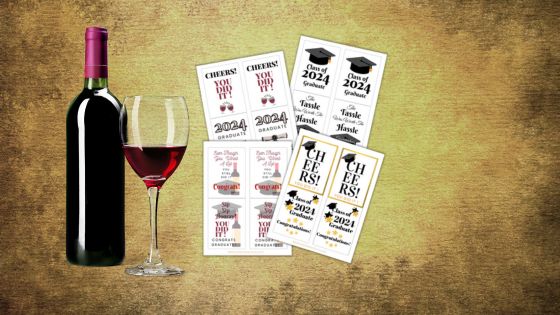 free printable graduation wine labels