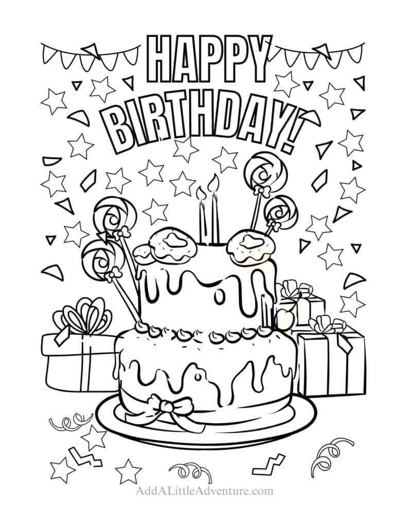 coloring pages of birthday