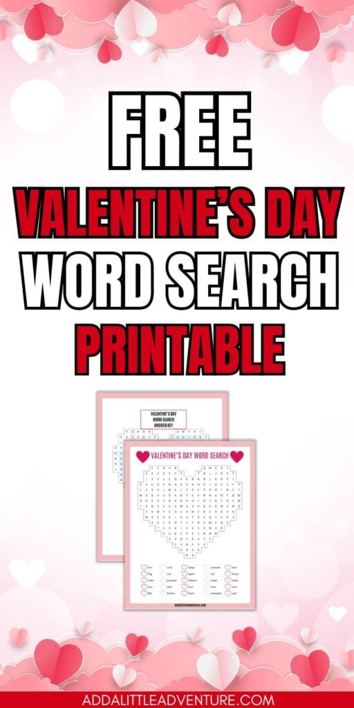 Free Valentine's Day word Search Printable