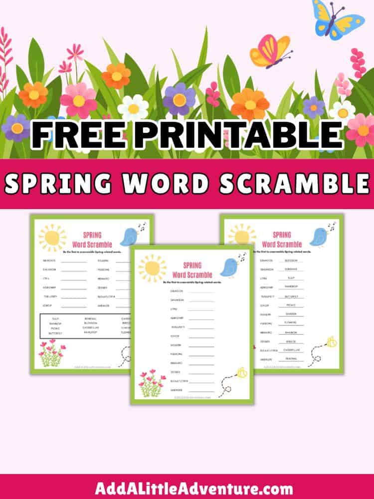 Free Printable Spring Word Scramble