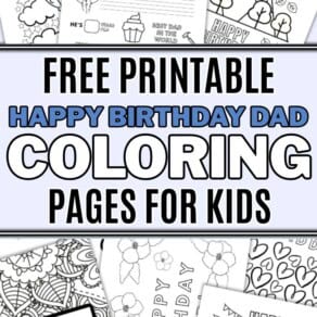 Free Printable Happy Birthday Dad Coloring Pages for Kids