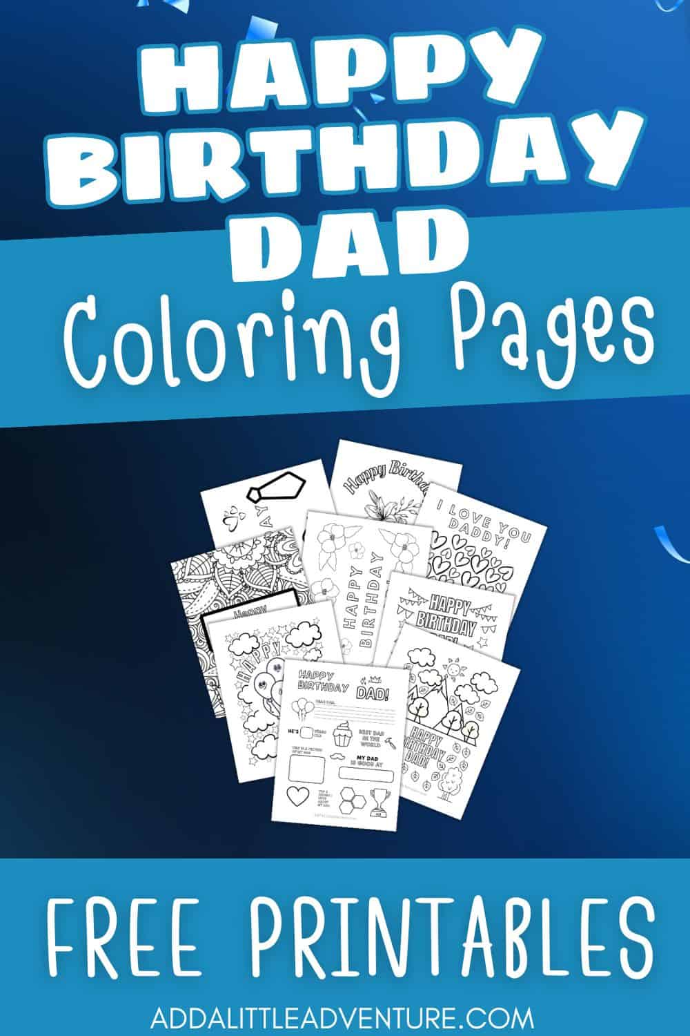 Happy Birthday Dad Coloring Pages - Free Printables