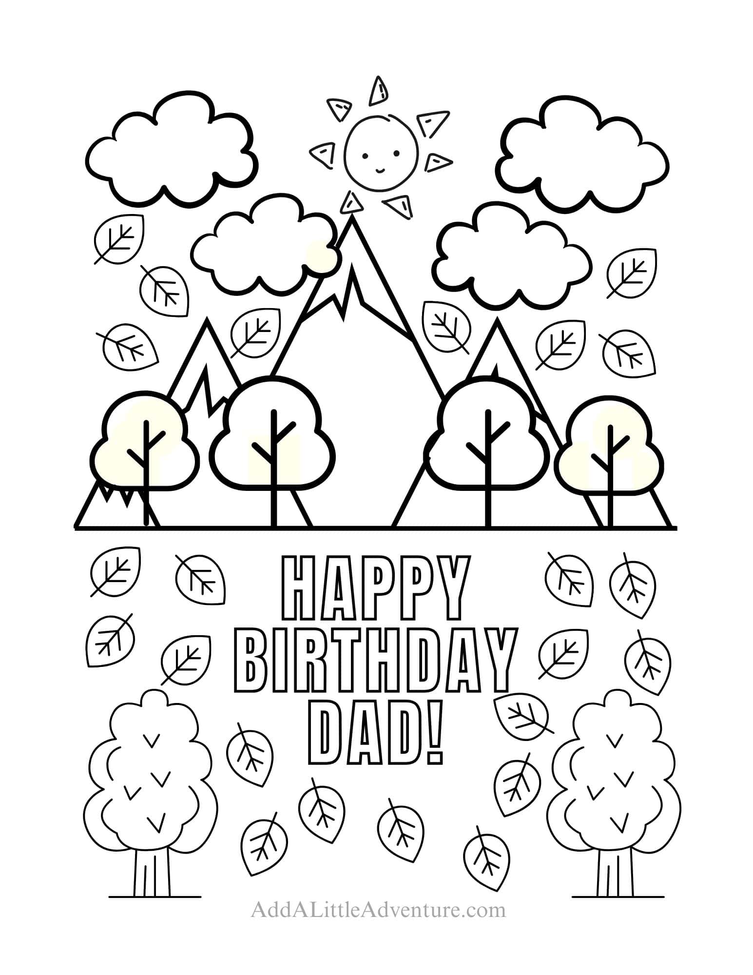Happy Birthday Dad Coloring Pages - Happy Birthday Dad Coloring Pages Printable 