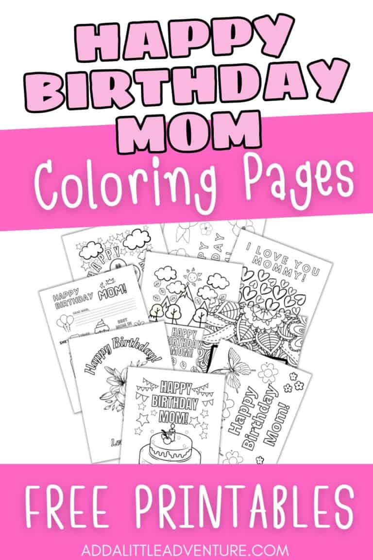 Free Printable Happy Birthday Mom Coloring Pages - Add A Little Adventure