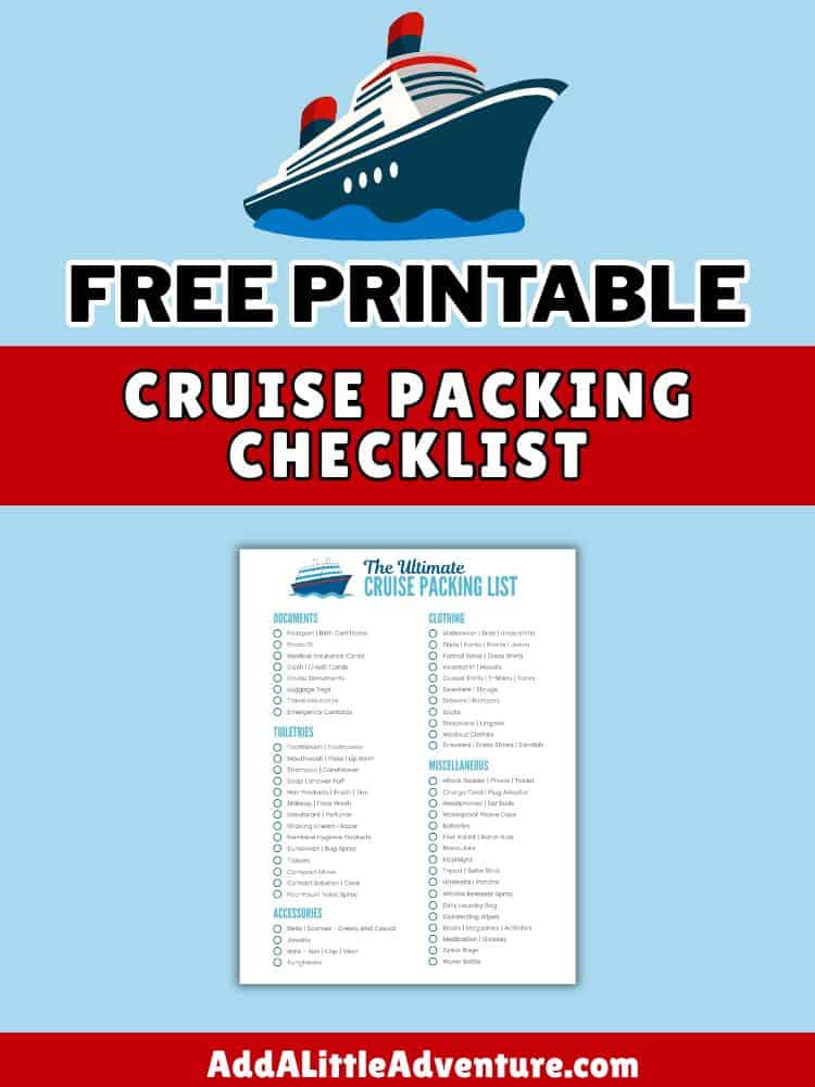 Free Printable Cruise Packing Checklist
