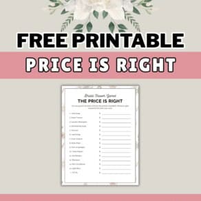 Free Printable Price is Right Bridal Shower Game