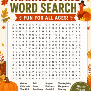 Free Printable Thanksgiving Word Search