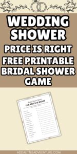 Free Printable: Bridal Shower "Price is Right" Game