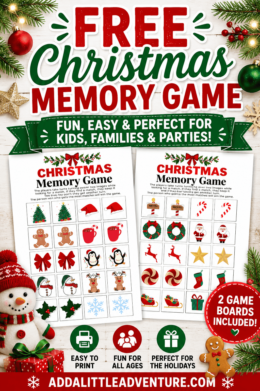 Free Christmas Memory Game