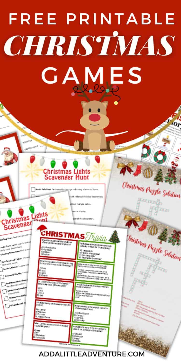 Free Printable Christmas Games to Enjoy! - Add A Little Adventure