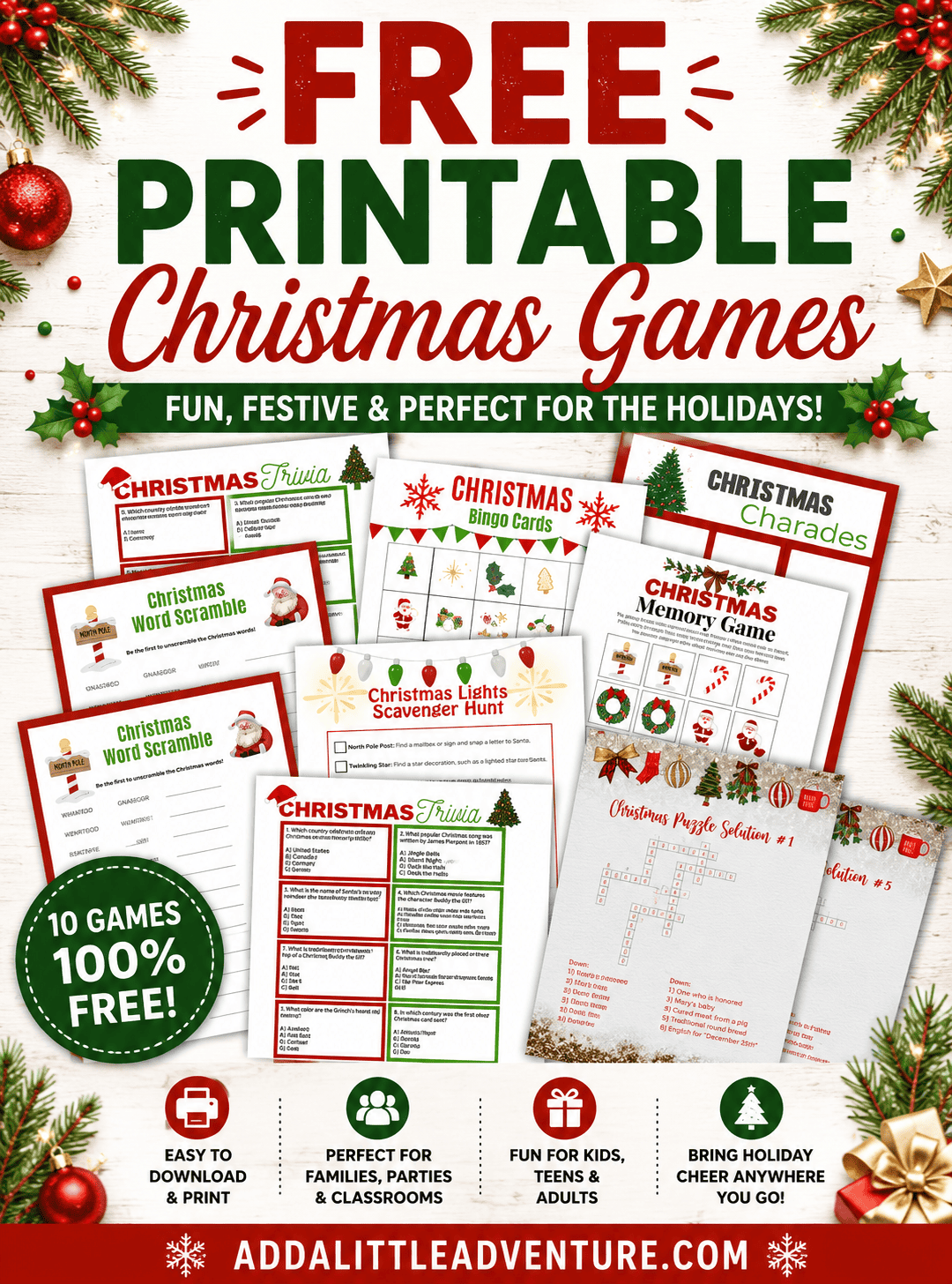 Free Printable Christmas Games