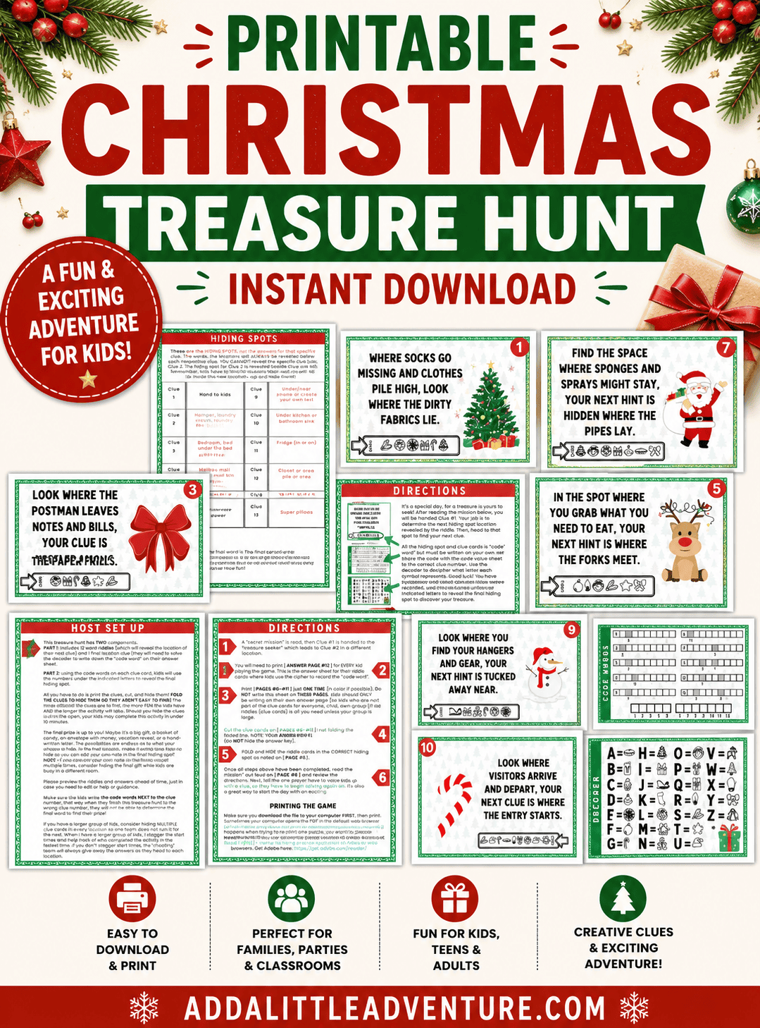 Printable Christmas Treasure Hunt
