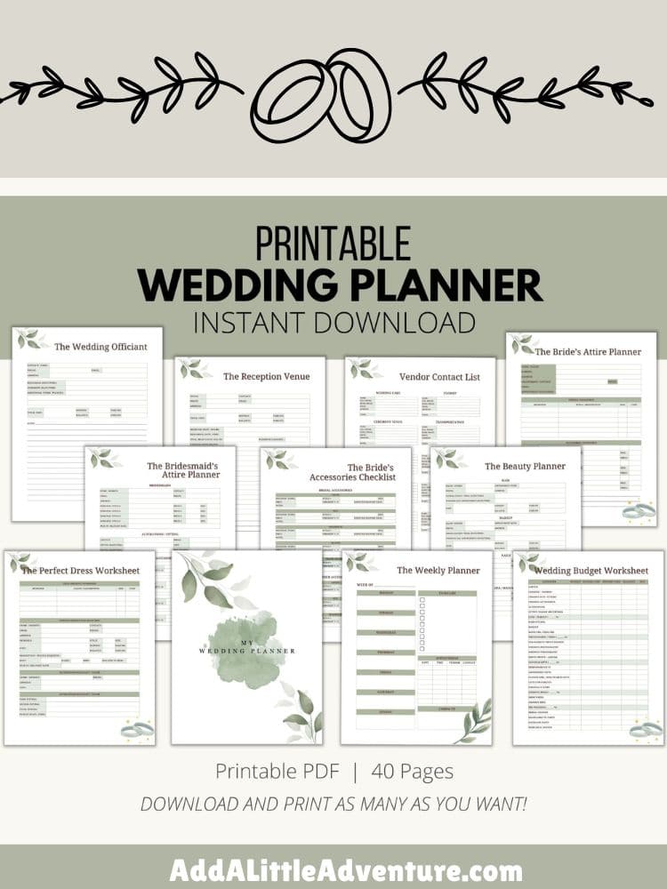 Printable Wedding Planner