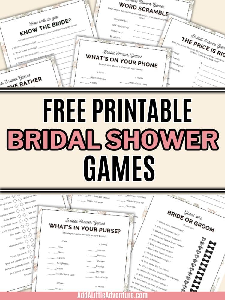 Free Printable Bridal Shower Games