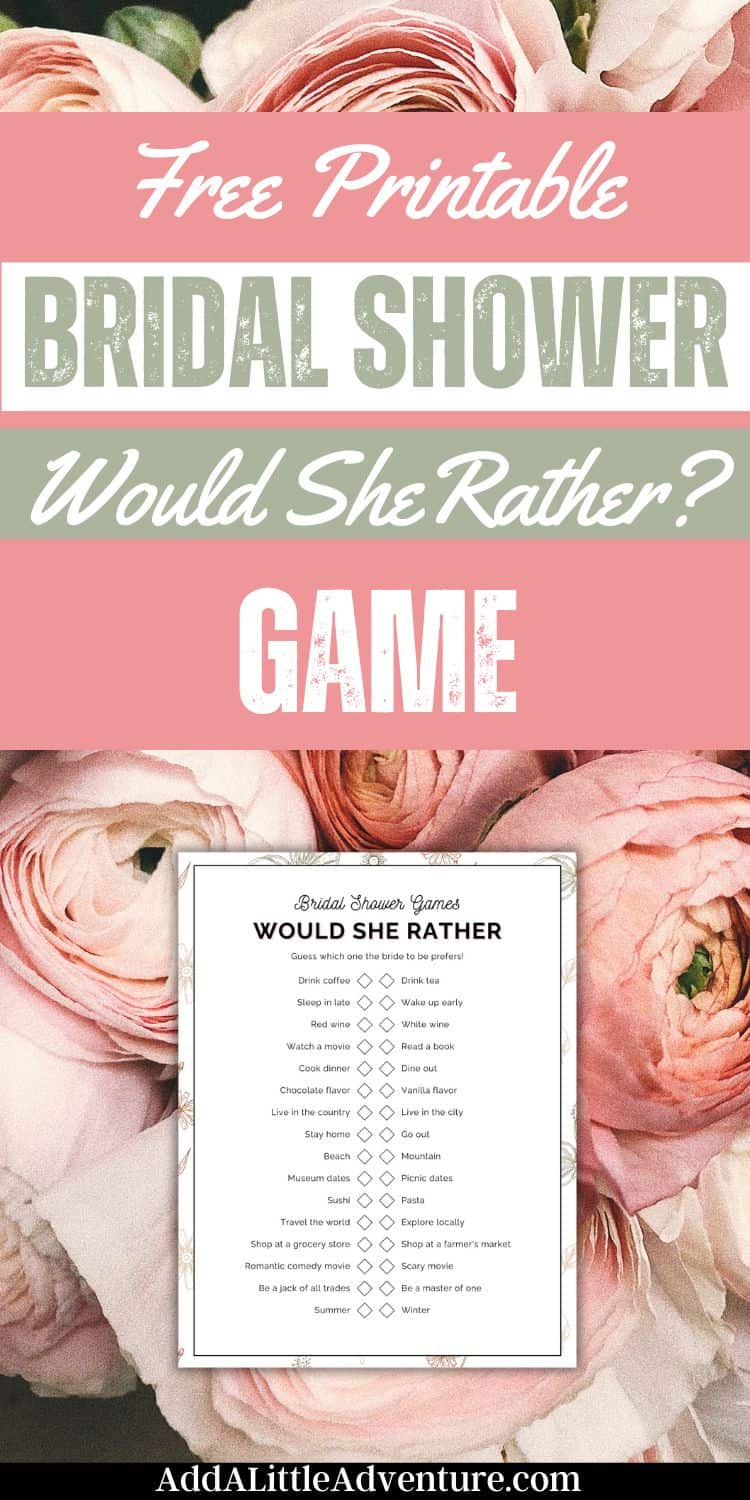 Free Printable Bridal Shower Games Add A Little Adventure