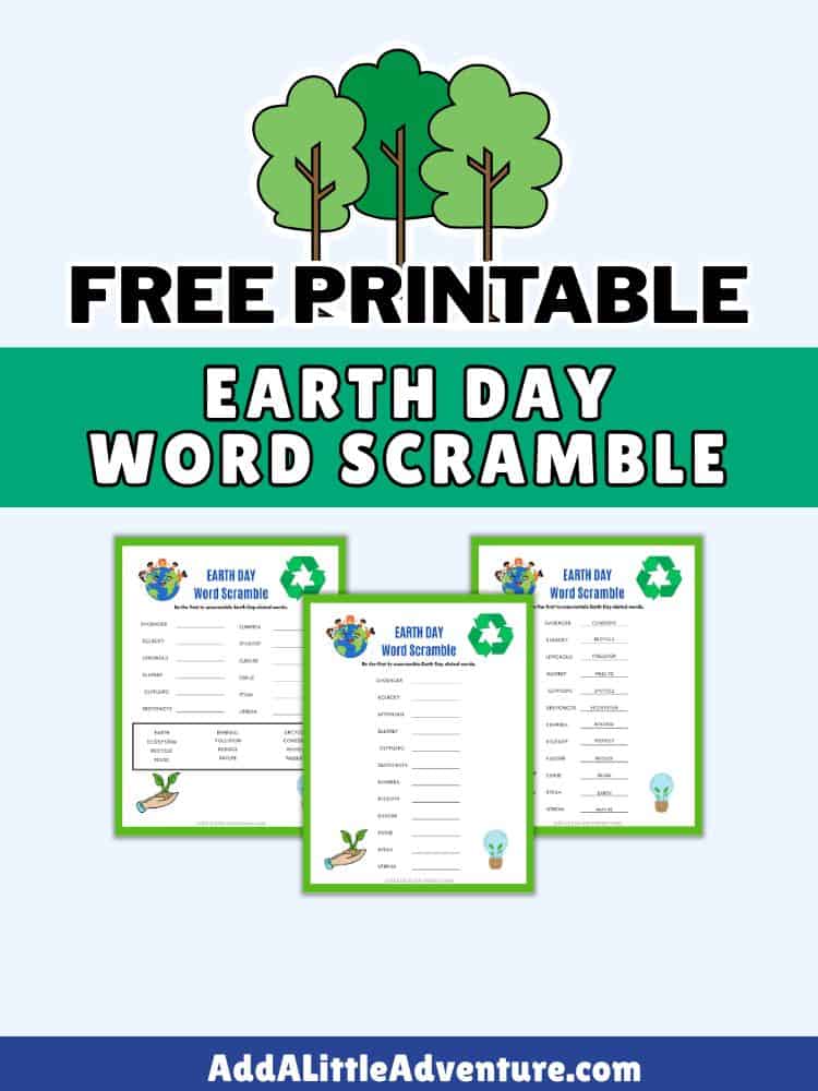Free Printable Earth Day Word Scramble