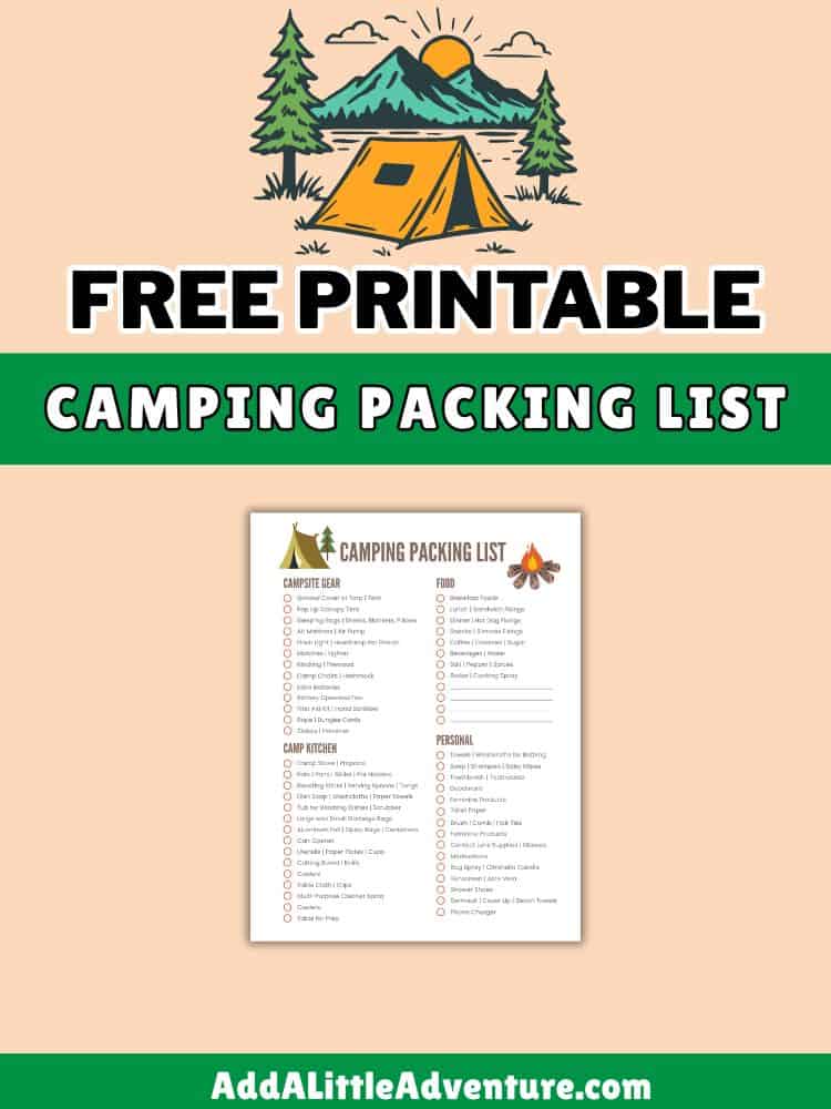 Free Printable Camping Packing List