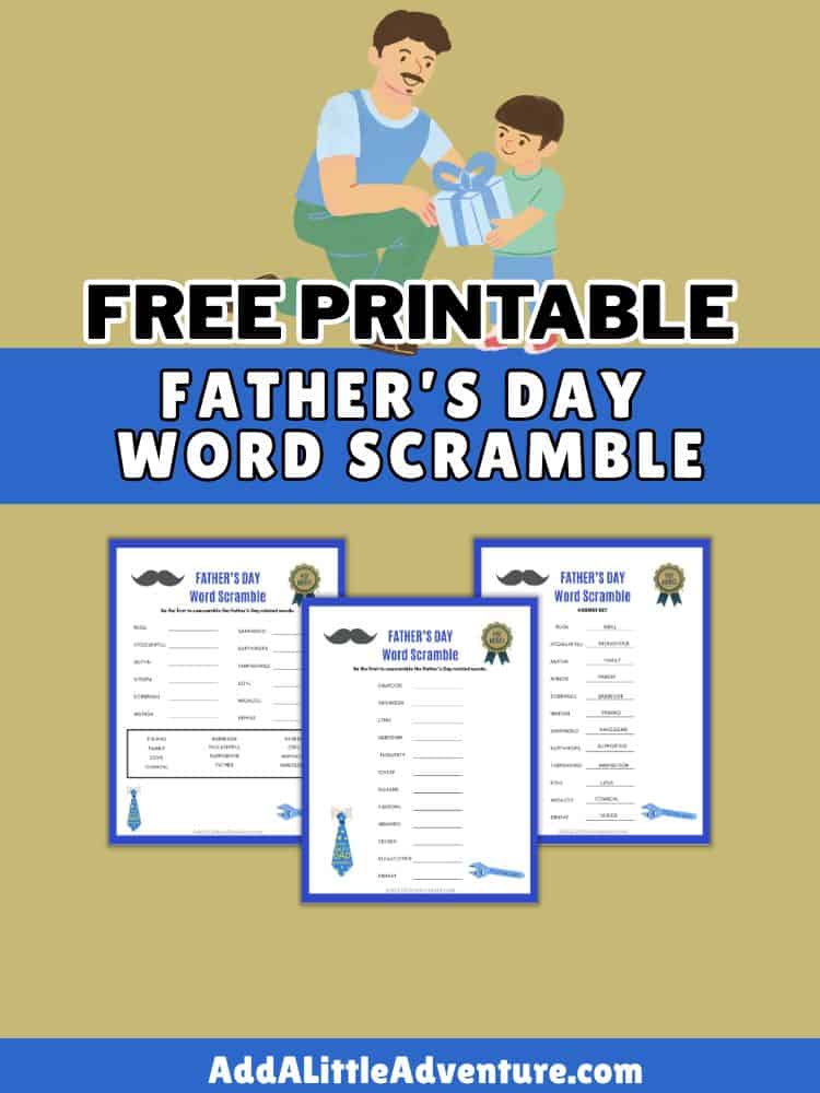 Free Printable Father's Day Word Scramble