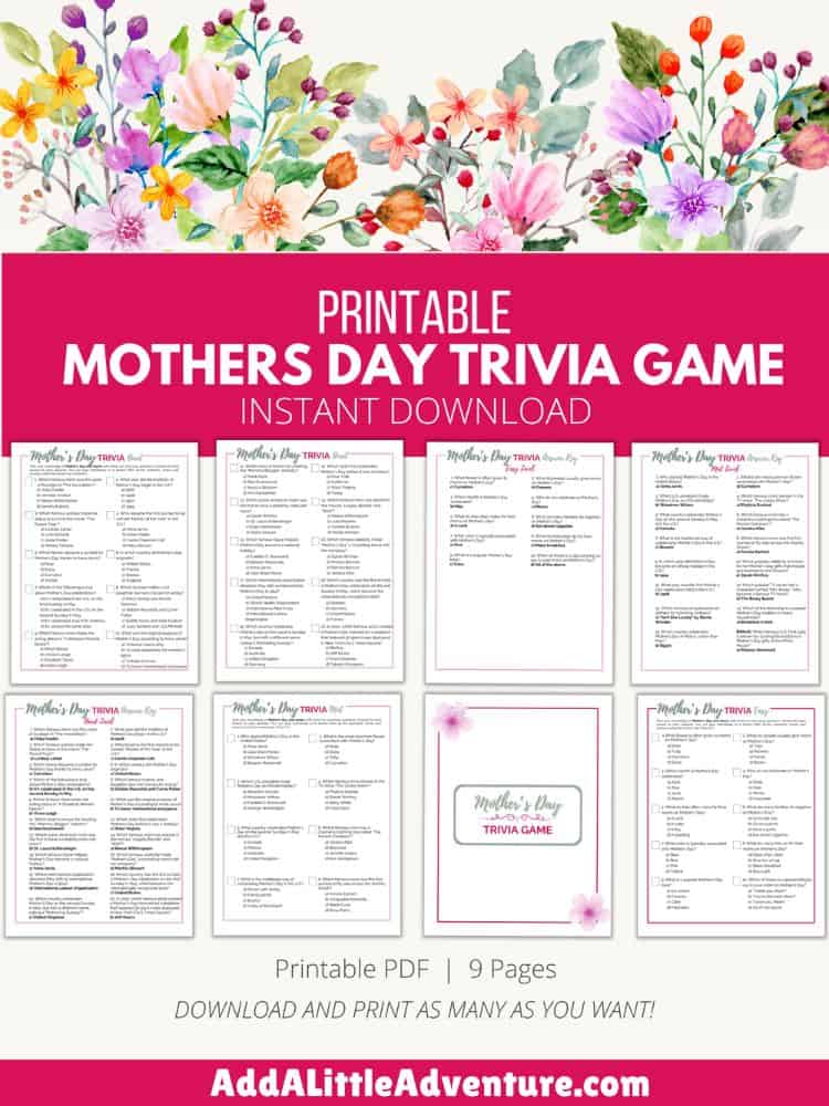 Printable Mother's Day Trivia Game