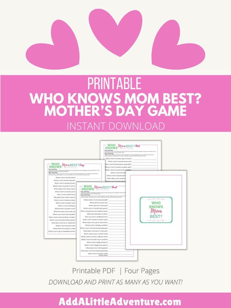 Who Know's Mom Best? Mother's Day Game