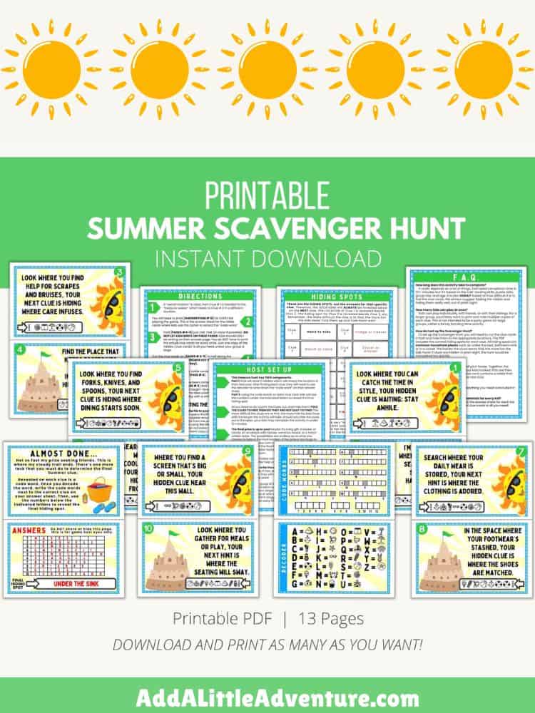 Printable Summer Scavenger Hunt