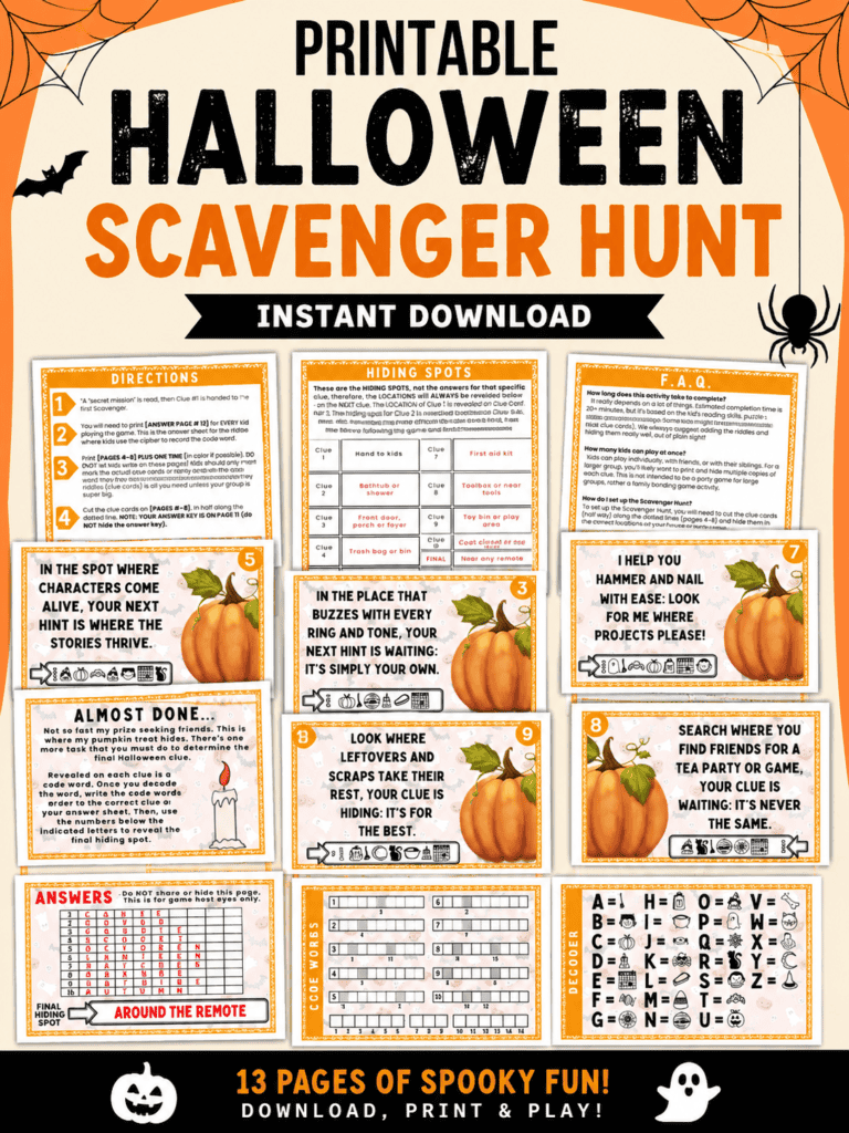 Printable Halloween Scavenger Hunt