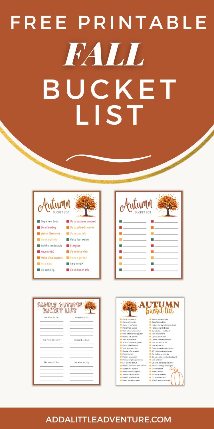Free Autumn Bucket List Printable for the Whole Family - Add A Little ...