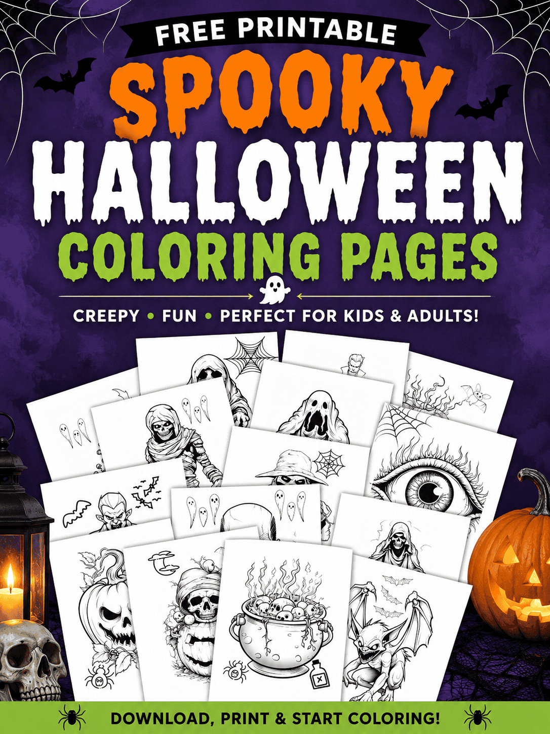 Free Printable Spooky Halloween Coloring Pages