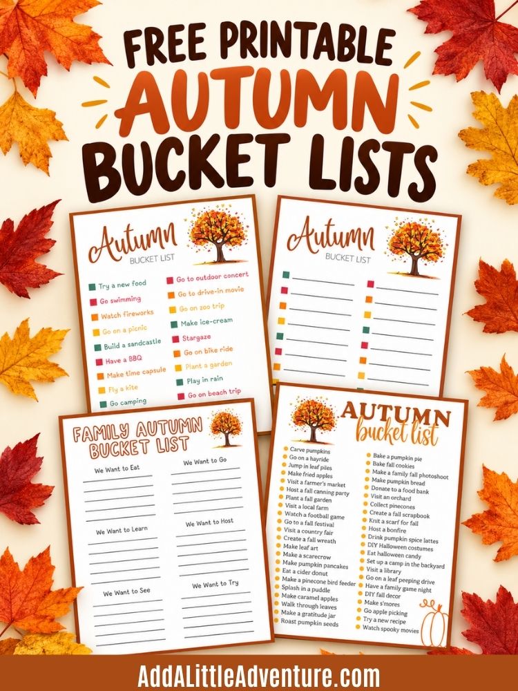 Free Printable Autumn Bucket Lists