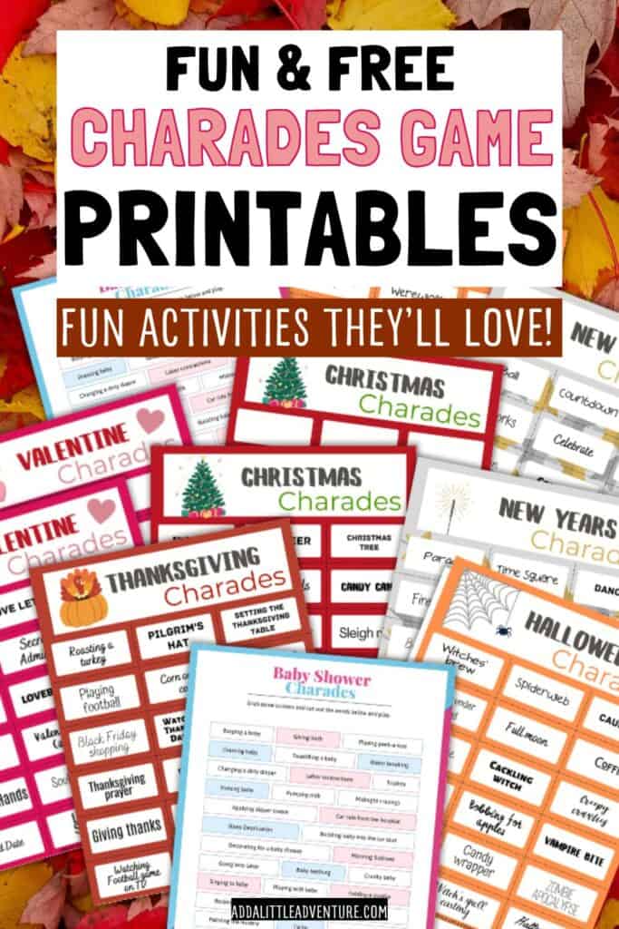 Fun and Free Charades Game Printables - Fun Activities They'll Love