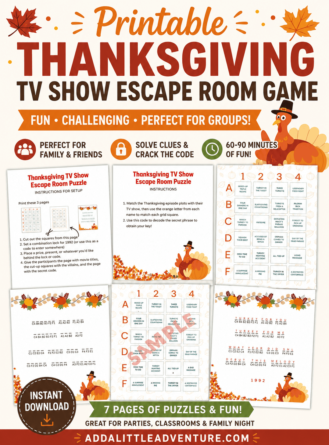 Thanksgiving TV Show Escape Room