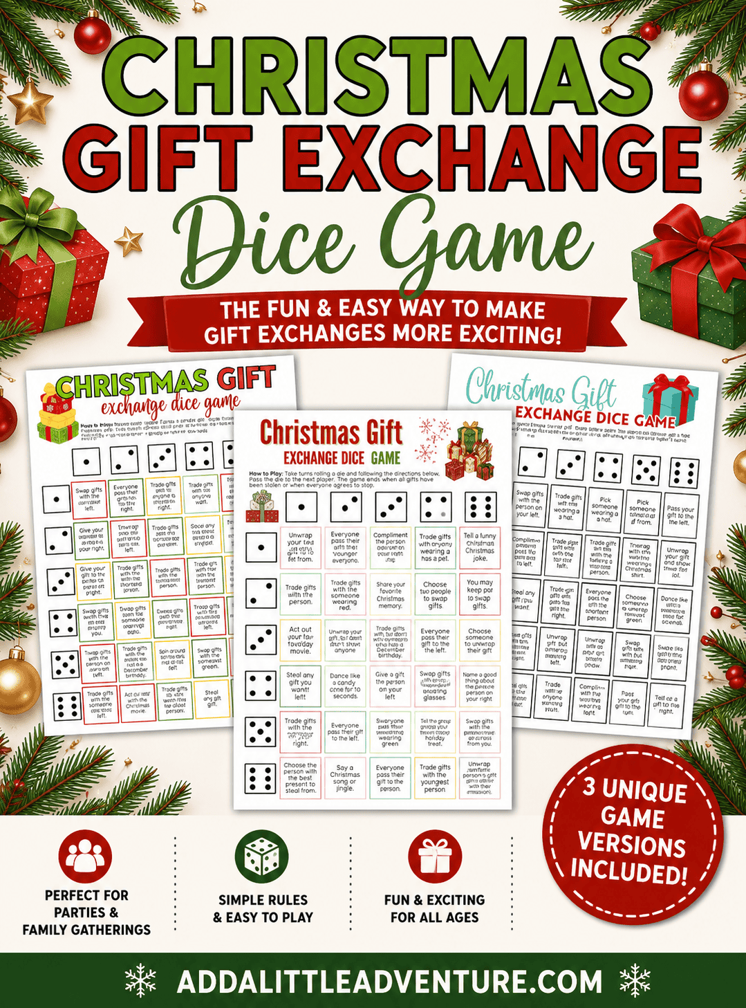 Christmas Gift Exchange Dice Game