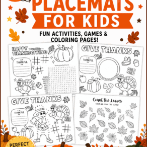 Free Printable Thanksgiving Placemats for Kids