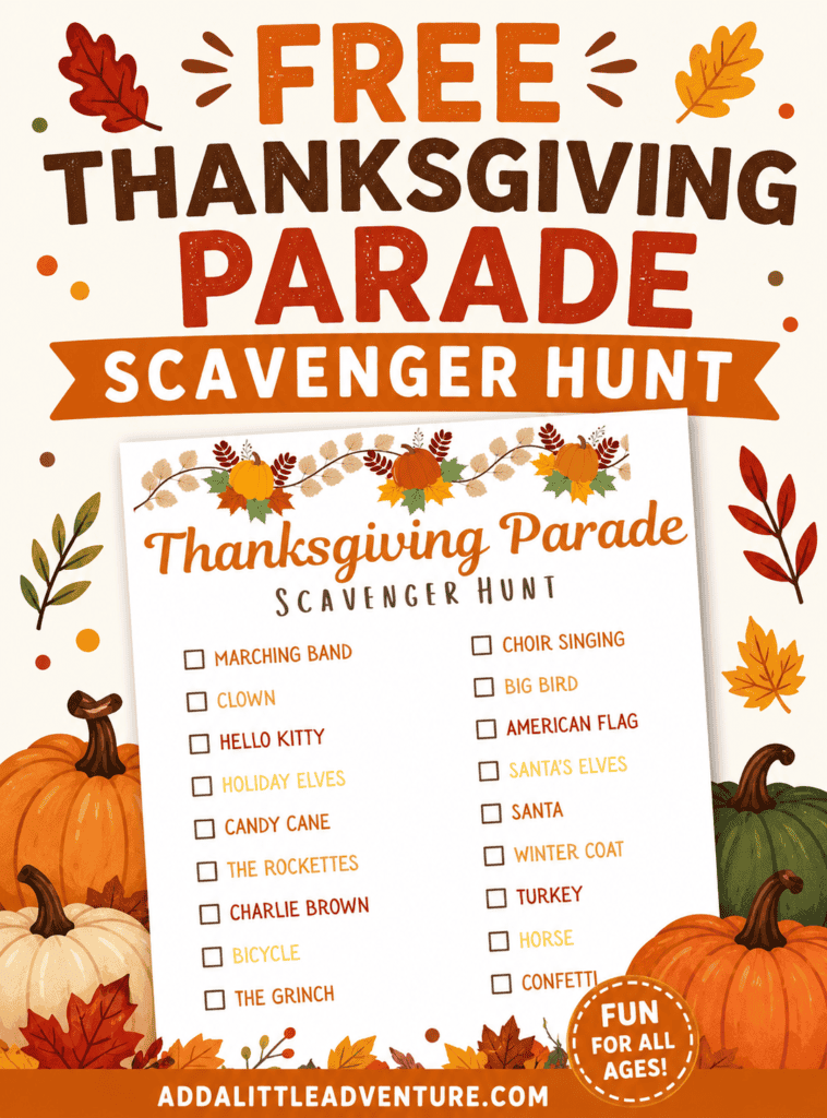Free Printable Thanksgiving Parade Scavenger Hunt