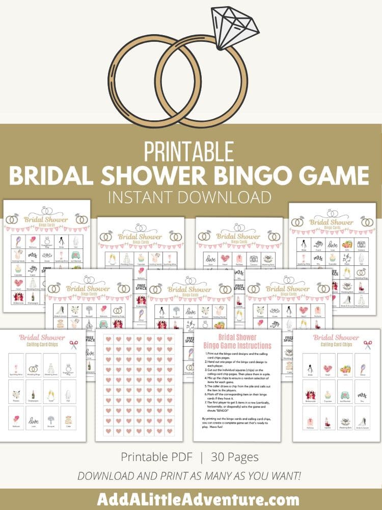 Printable Bridal Shower Bingo Game