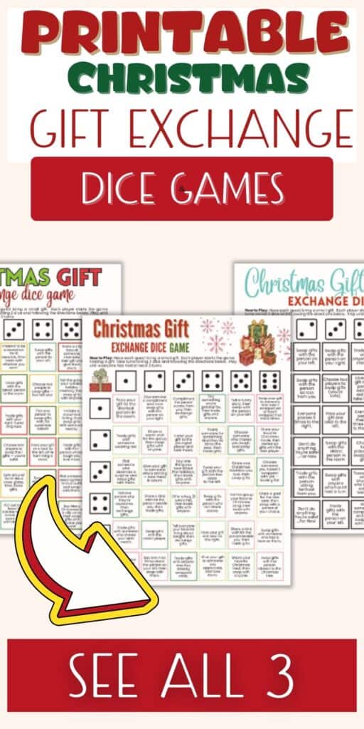 Printable Christmas Gift Exchange Dice Games - See all 3