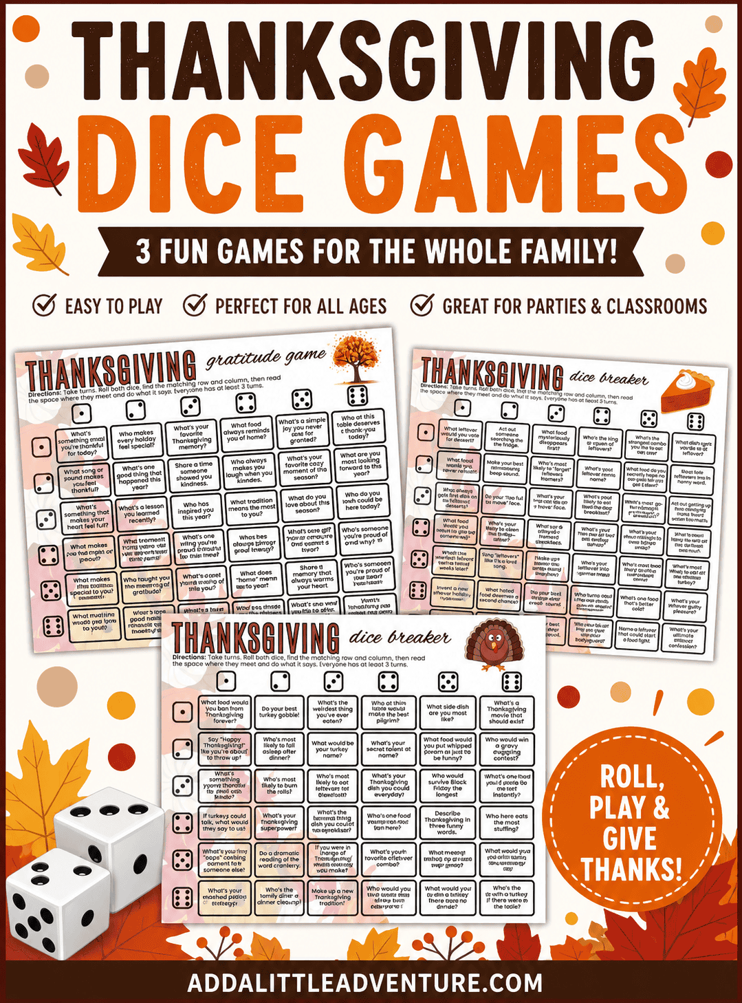Thanksgiving Dice Games