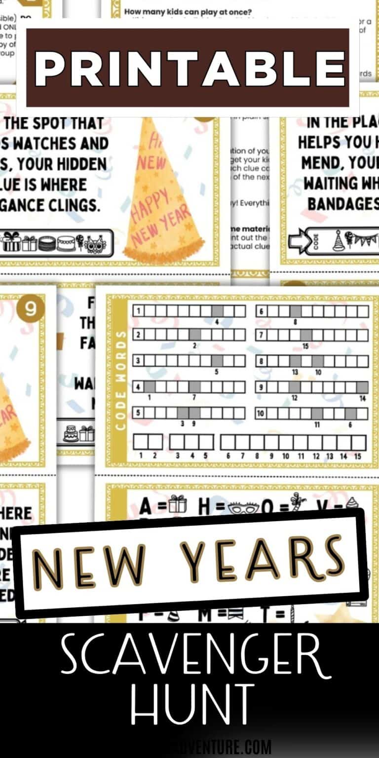 Fun Printable New Year's Eve Scavenger Hunt for Families