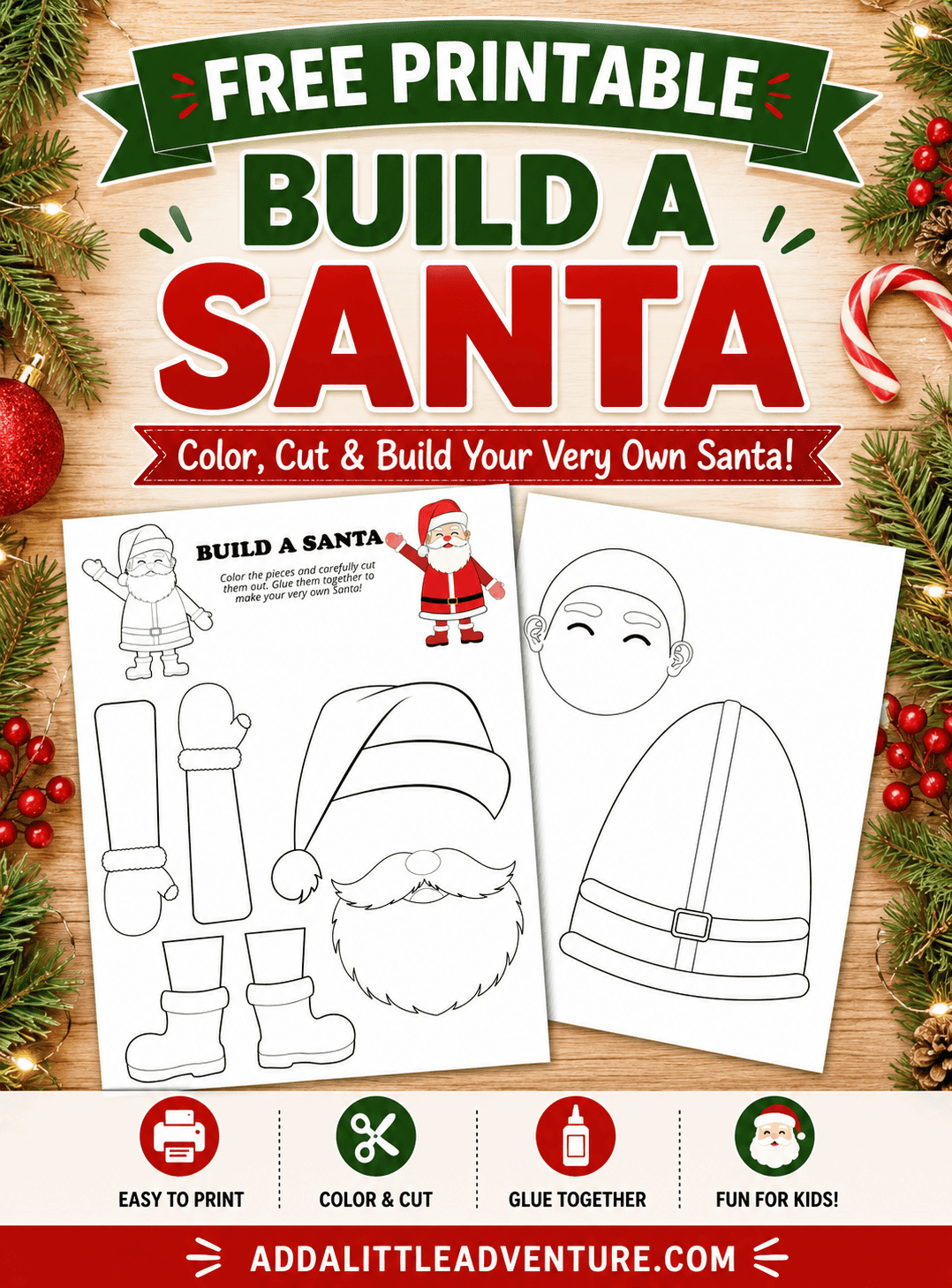 Free Printable Build A Santa