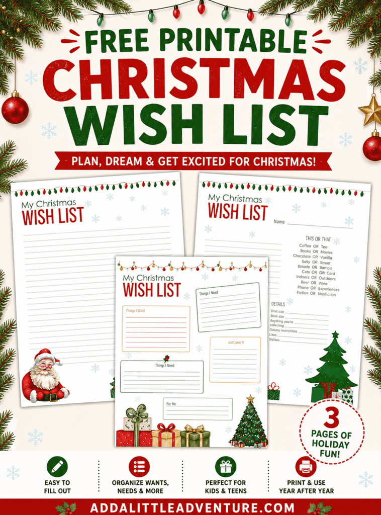 Free Printable Christmas Wish List