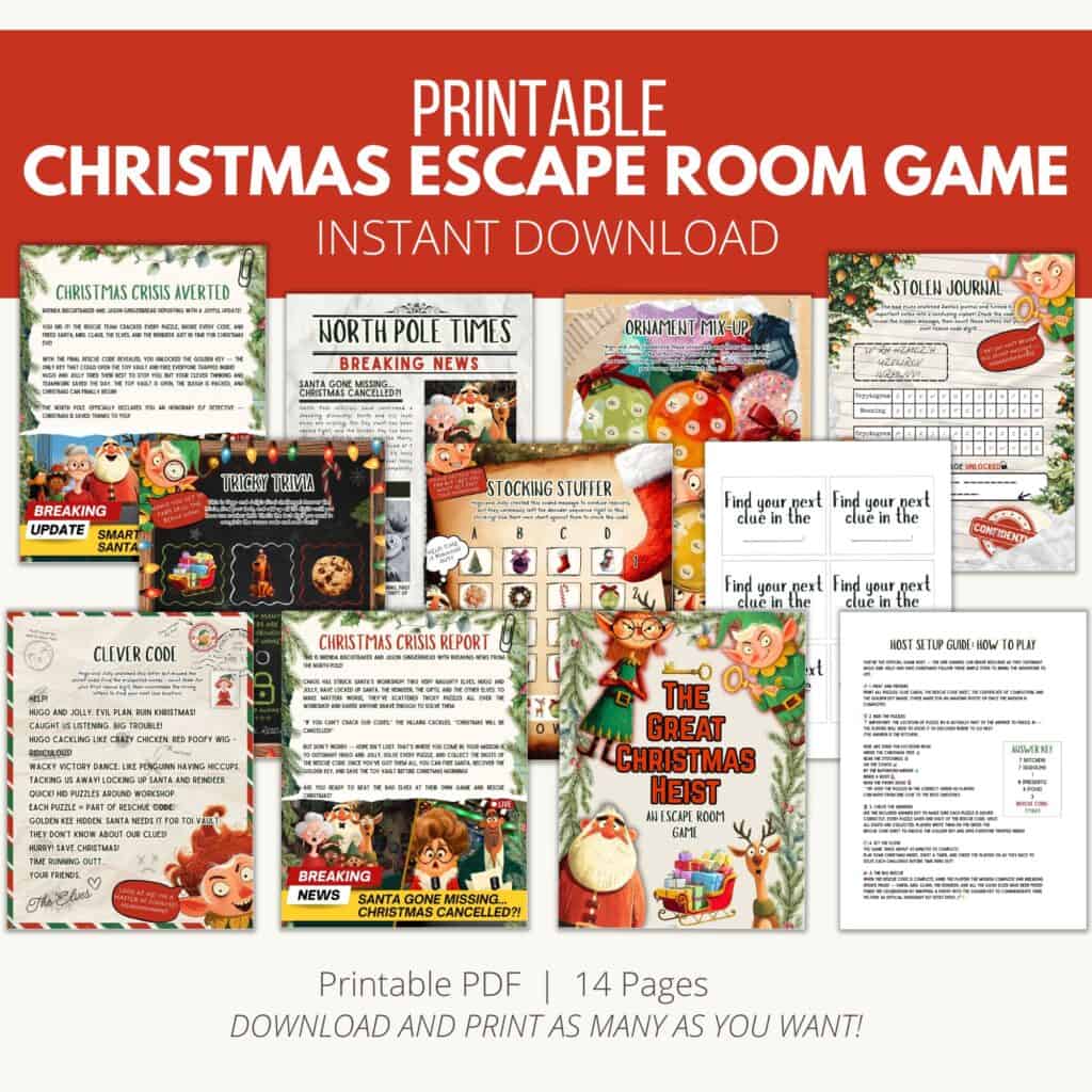 Printable Christmas Escape Room Game printable christmas escape room game - add a little adventure