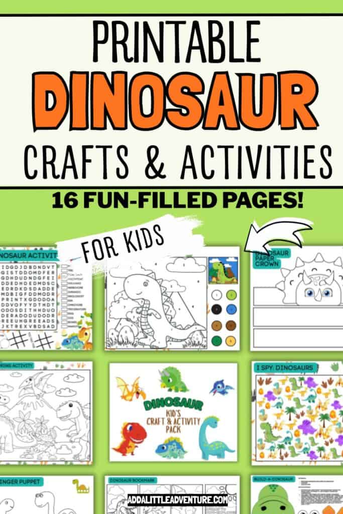 Printable Dinosaur Crafts & Activities - 16 Fun-Filled Pages! for Kids