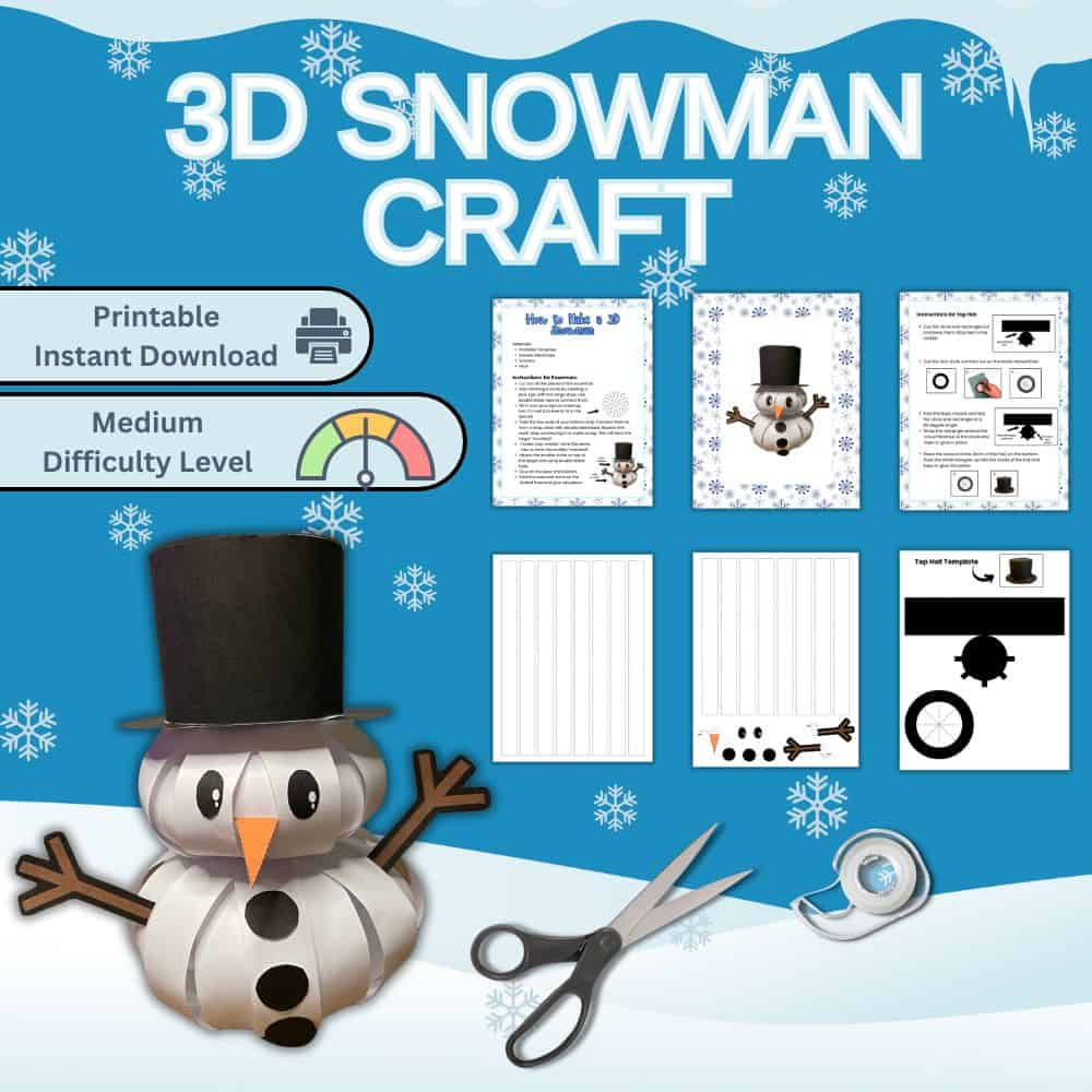 Build a 3D Snowman Craft Printable