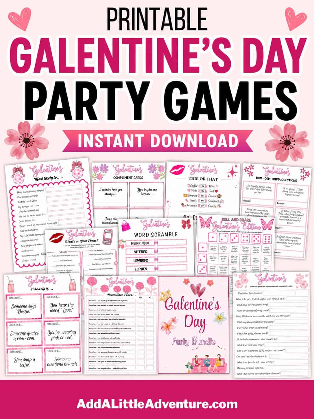 Printable Galentine's Day Party Games