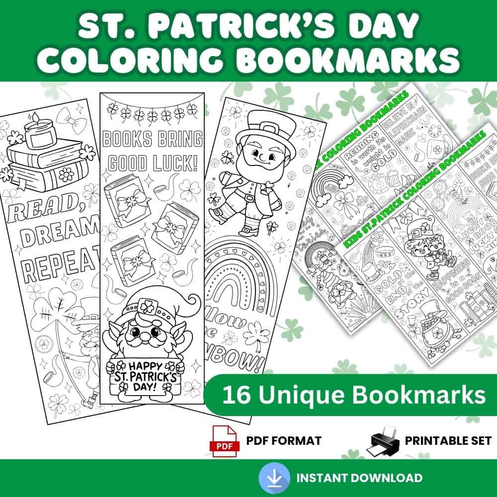St. Patrick's Day Coloring Bookmarks