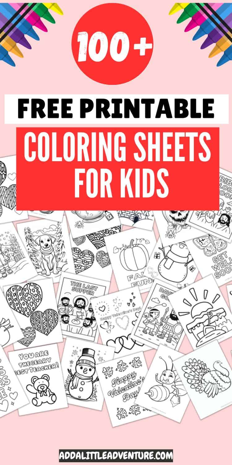 100+ Free Printable Coloring Pages for Kids (Cute, Seasonal, and ...